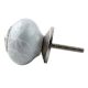 Grey Leaf Floral Ceramic Dresser Knob 